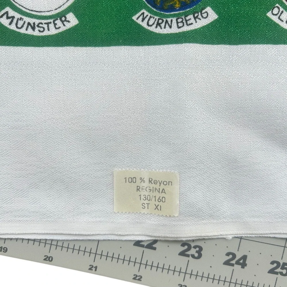 Regina Tablecloth Souvenir Germany Map 130x160 Rayon Vintage Cottagecore Retro